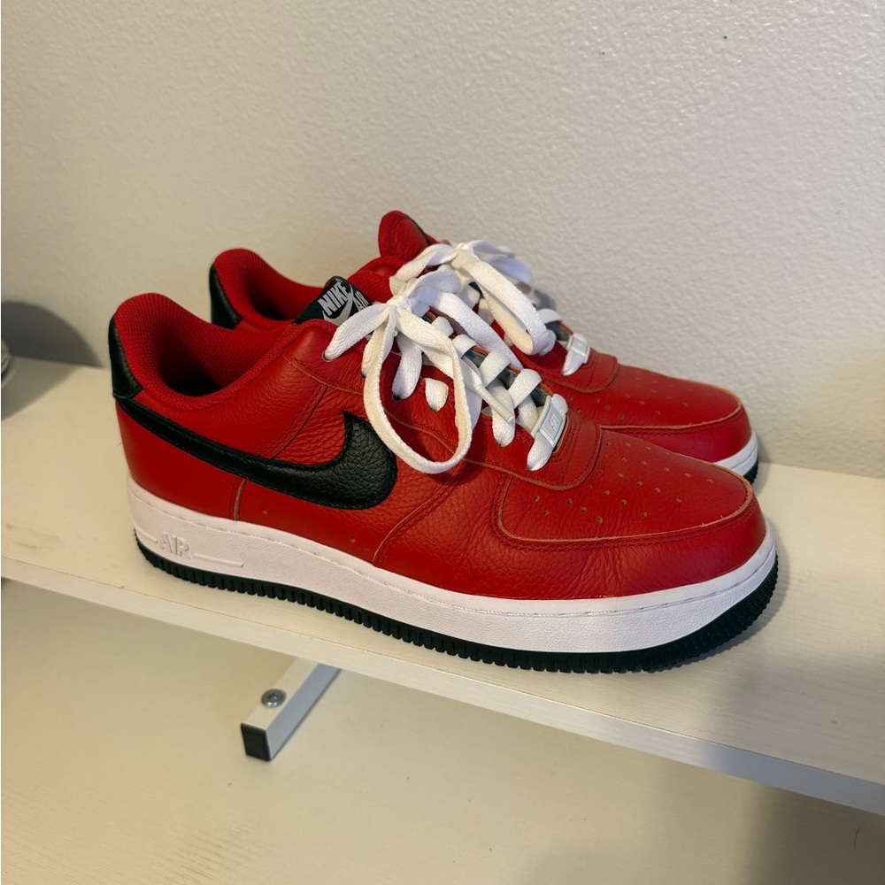 Nike Red and Black Air Force 1 Shoes